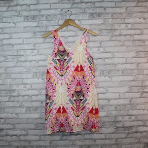 EVERLY Colorful Unique Art Deco Shift Dress MCM S